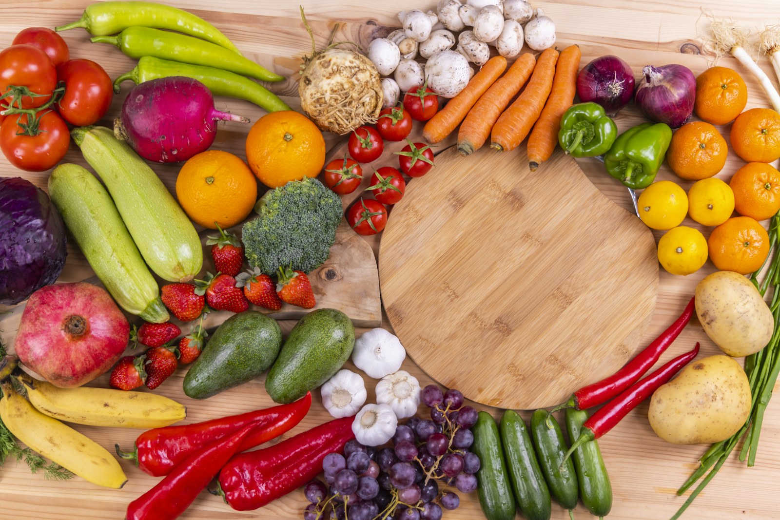 Fresh produce arranged for shipment